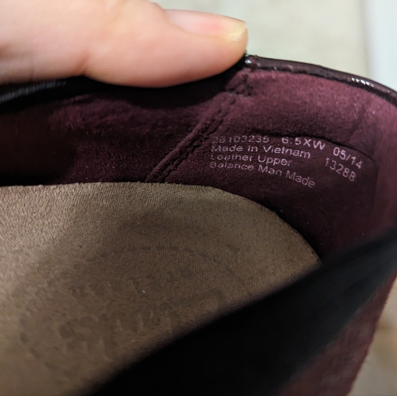 Clarks Artisan Collection Burgundy Kinzie Cap Toe Ballerina Leather Flats 6.5XW - Picture 4 of 15